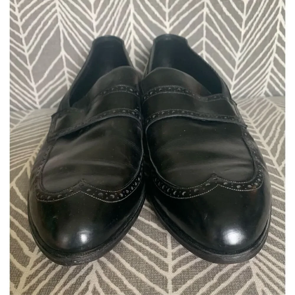 Johnston & Murphy Aristocraft LOAFER wingtip Black Leather Dress Shoes men 9.5